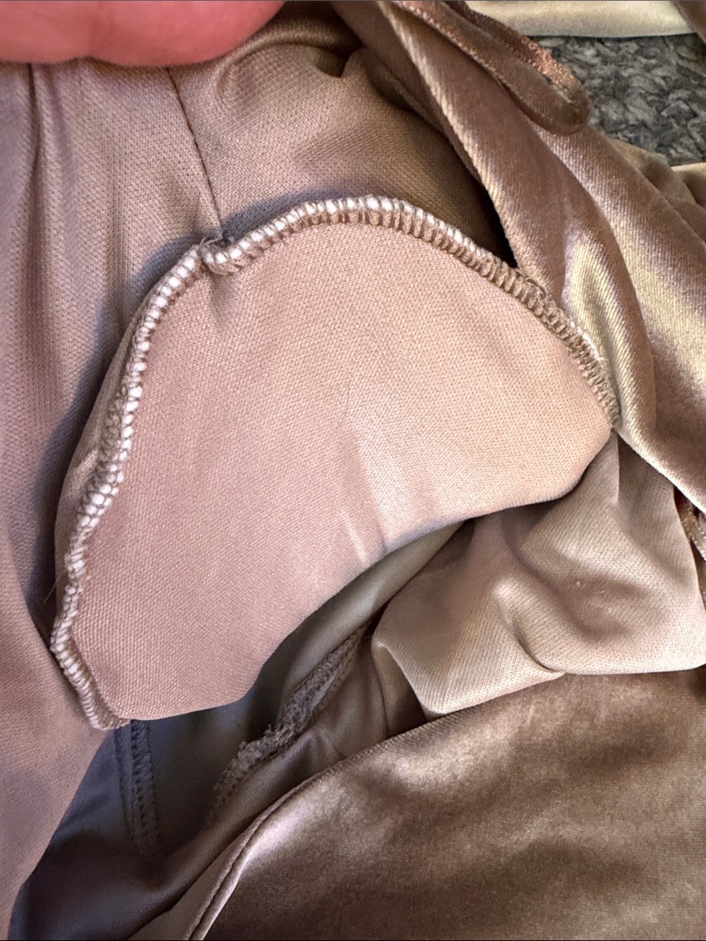 Zara Long Sleeve Ruched Velvet Maxi Dress in Taupe - Picture 7 of 11